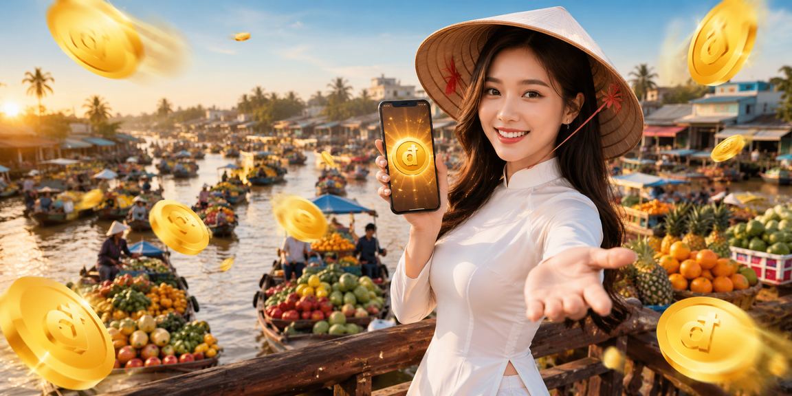 Người dùng dùng ứng dụng casino trên điện thoại tại vùng Mekong