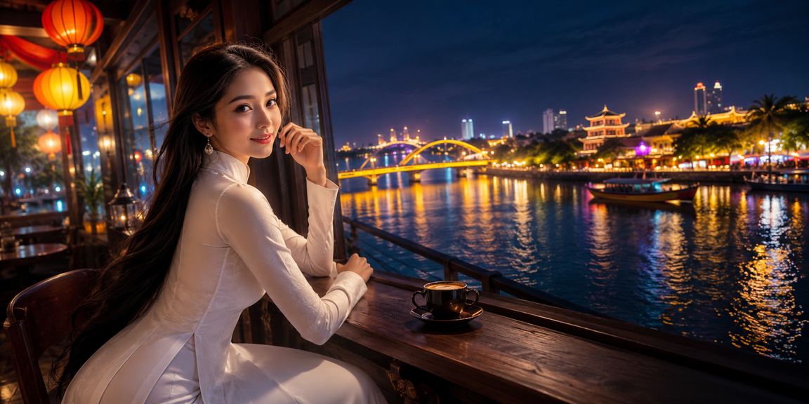 Không gian giải trí casino sang trọng tại Sài Gòn với áo dài truyền thống Việt Nam